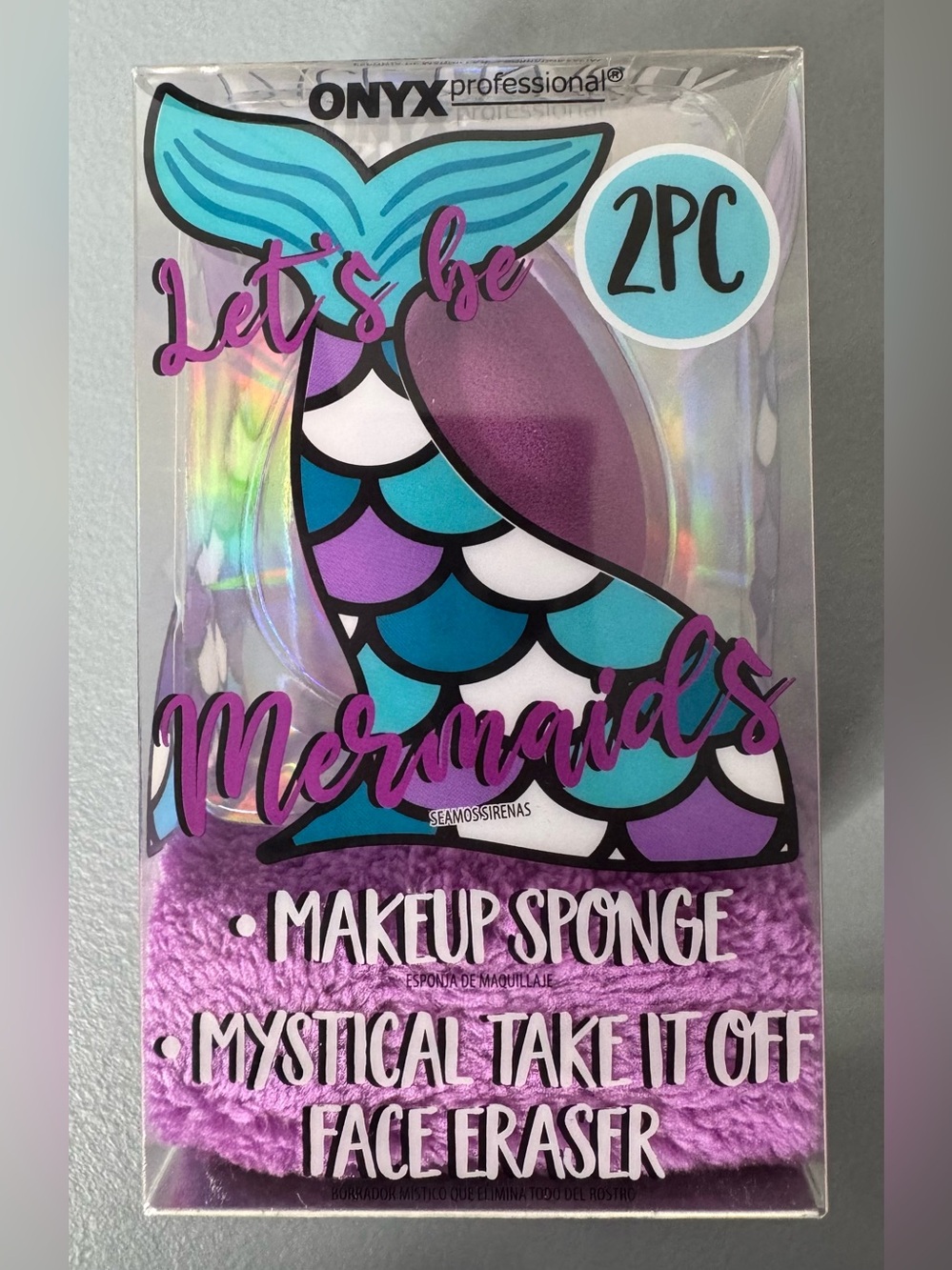 Onyx Purple & Teal Mermaid Makeup Sponge 2PC makeup foundation gift set eraser